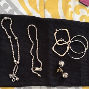 Sterling Silver Mixed Jewelry Set - Silver Necklaces & Earrings